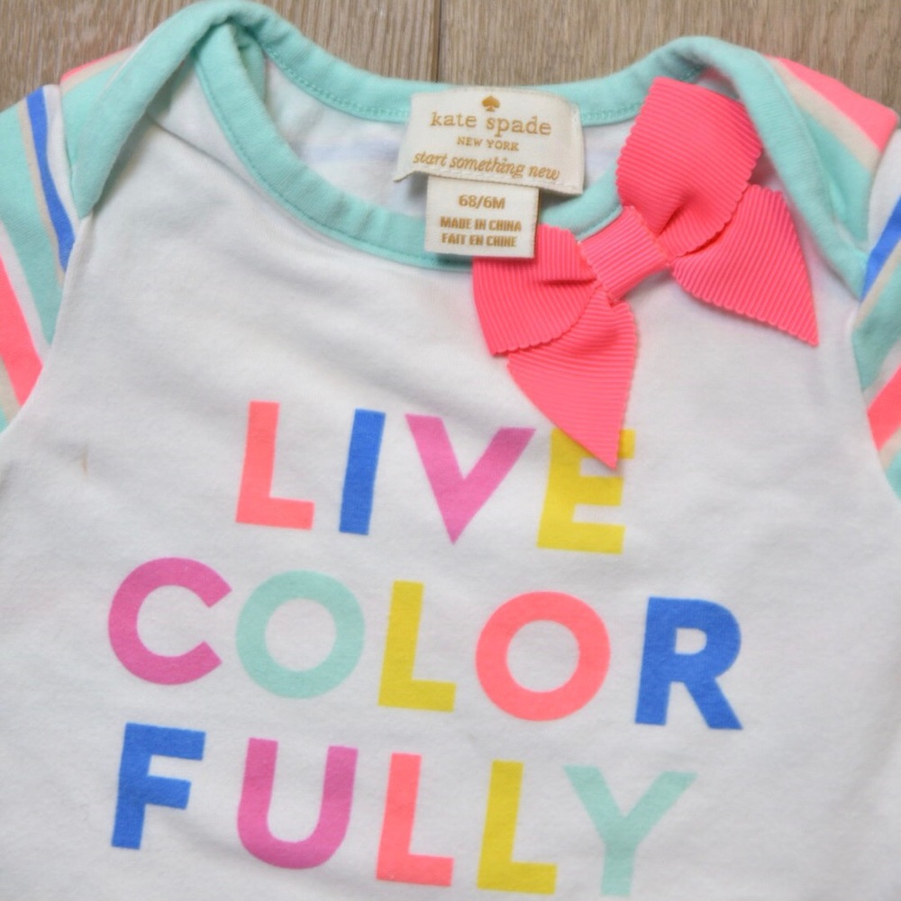 Kate Spade “Live Colorfully” two-piece girl outfit